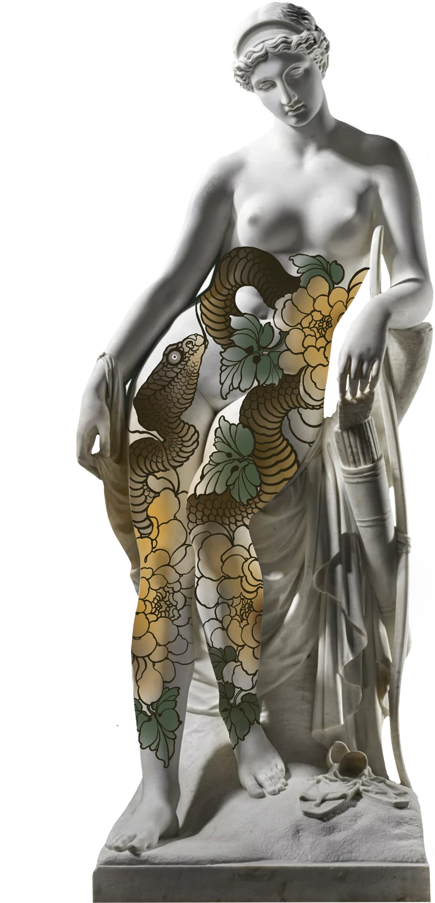 Estátua tatuada por Denis Vazios
